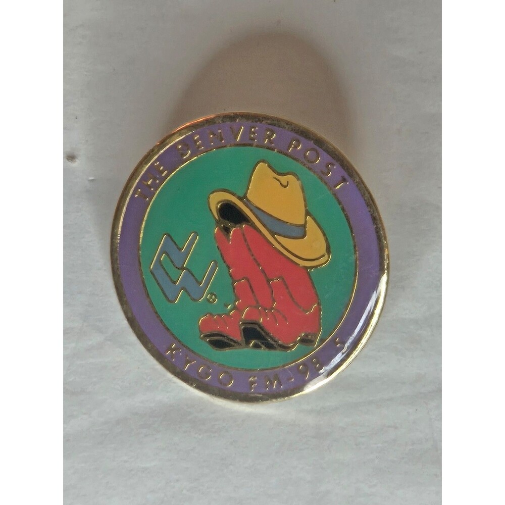 The Denver Post KYGO FM 98.5 Brooch Pin Western Country Music